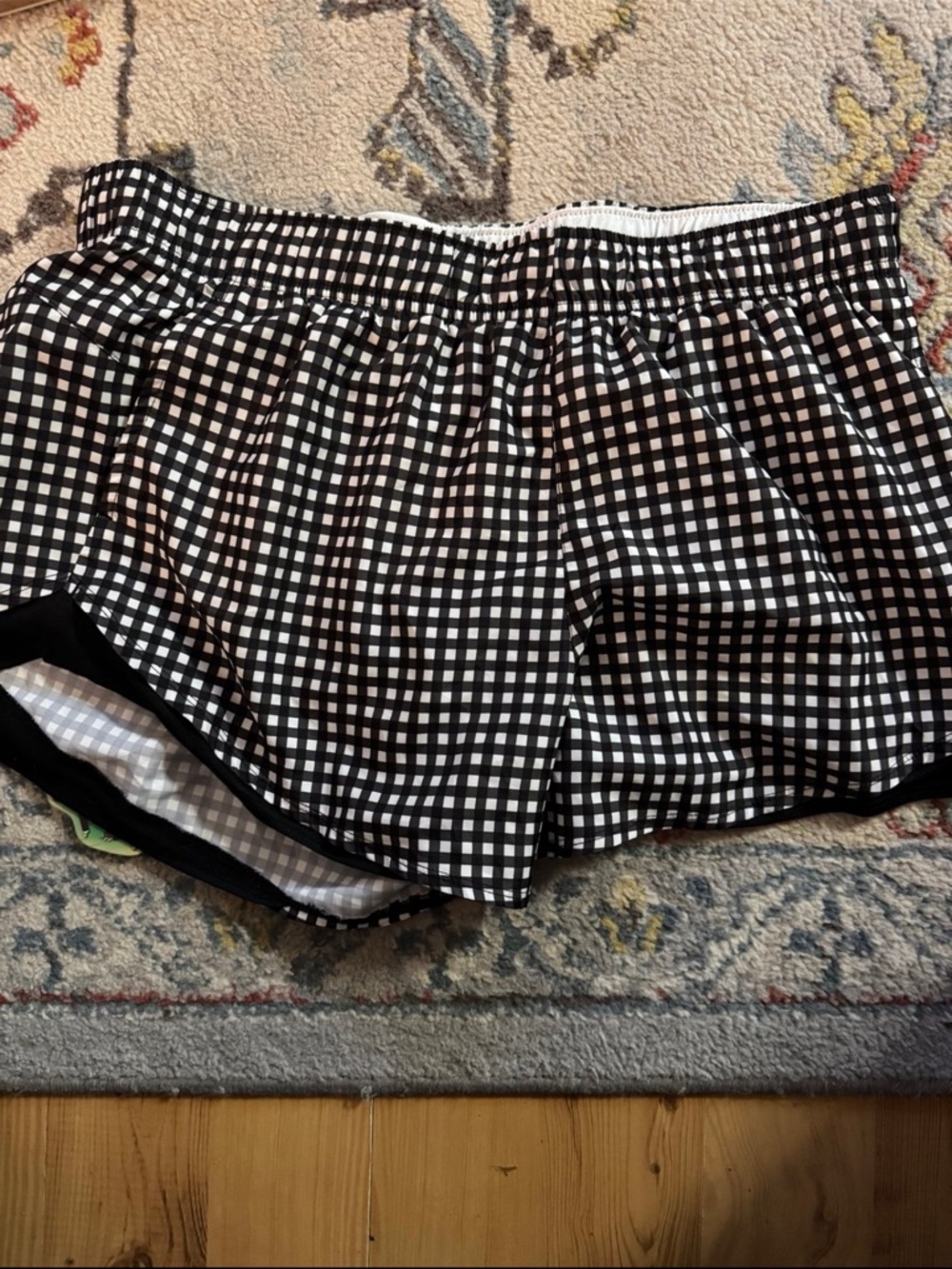 Athletic Works Black & White Gingham Athletic Shorts